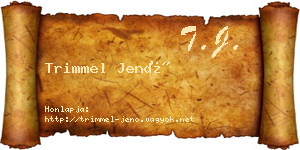 Trimmel Jenő névjegykártya